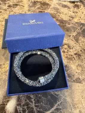 Swarovski Silver Crystal Double Wrap Bracelet